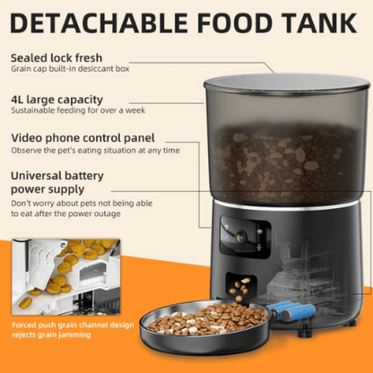 4L Smart Pet Dispenser – App Controlled Feeder With Camera Night Vision AU ™