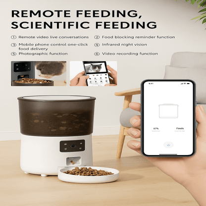 4L Smart Pet Dispenser – App Controlled Feeder With Camera Night Vision AU ™